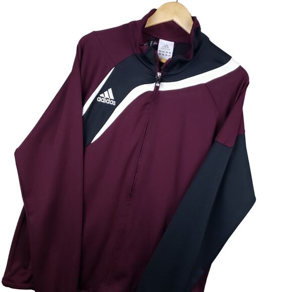 Adidas Men's Clima365 Full Zip Sweater Size Large ClimaCool Embroidered Burgundy - Picture 1 of 15